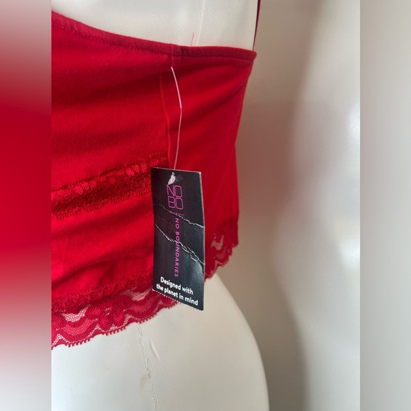 No Boundaries Red 3XL Padded Lace Trim Brami Tank Top New With Tags - Picture 8 of 16
